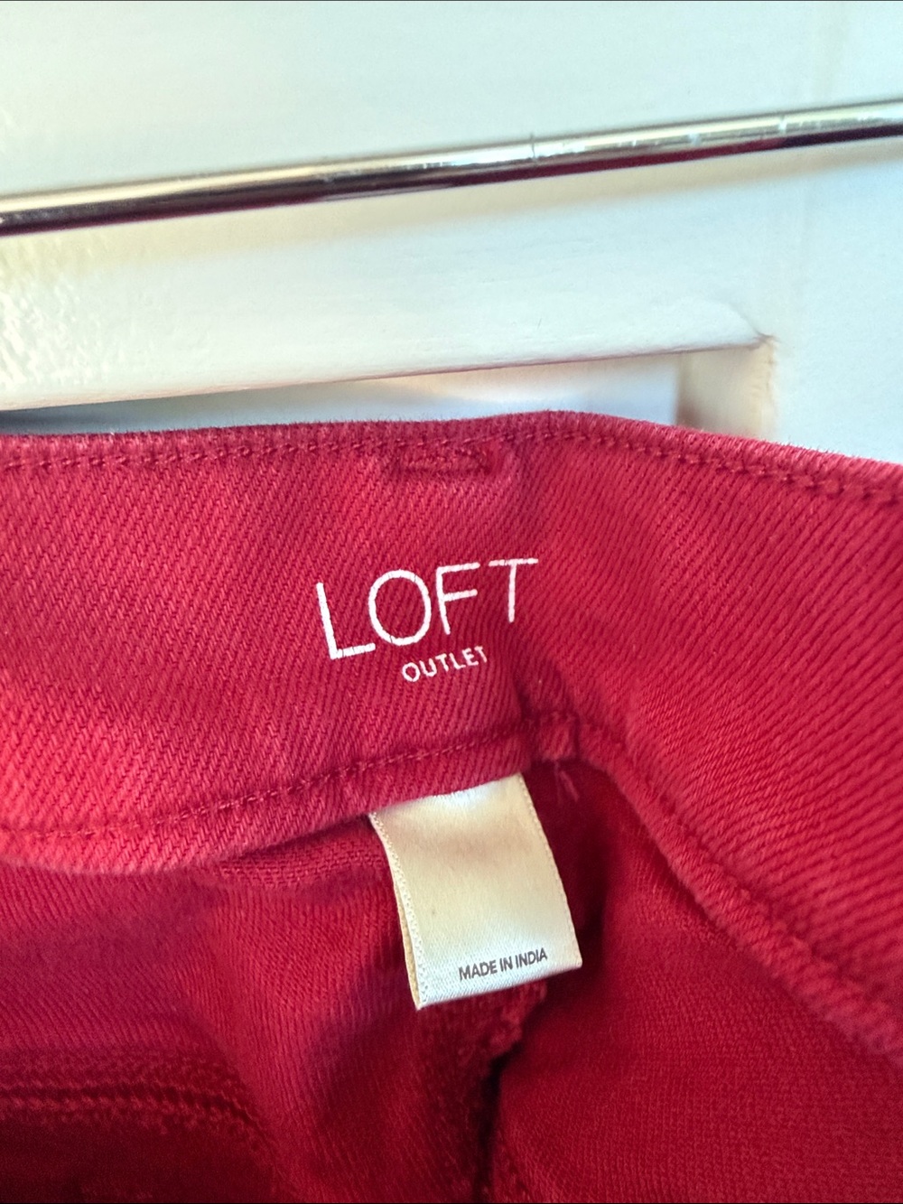 LOFT Red Modern Skinny Jeans 14 - Picture 4 of 6